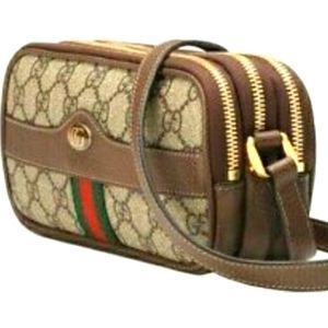 Gucci Supreme Ophidia Triple Zip Web Crossbody